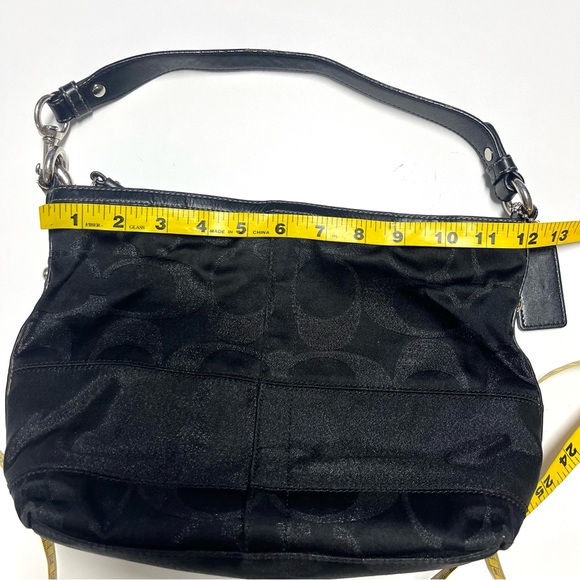 Vintage Coach F0849-12909 Black Signature "C" Lurex w/Stripe Hobo/purse/tote - Picture 5 of 8